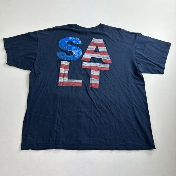 Salt Life Live Salty American Flag Block‎ Letter Blue T-Shirt Men's Size XL - Picture 1 of 10